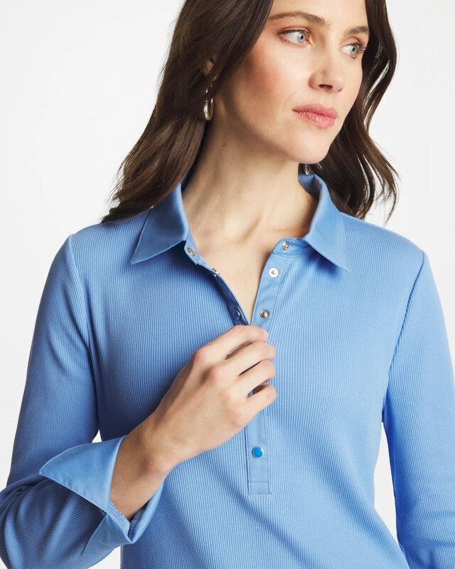 Knit Woven Mix Rib Henley - image 4